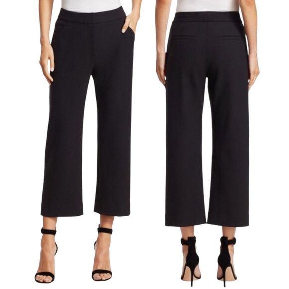 A.L.C. Torrence High Rise Crop Wide Leg Trouser Pants in Black Size 14 Short NWT - Picture 1 of 16